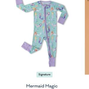 Little Sleepies Mermaid PJs and Headband 0-3M